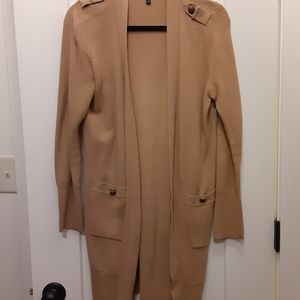 Talbots tan duster cardigan